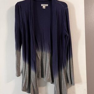 CJ Banks navy and gray cardigan size small
